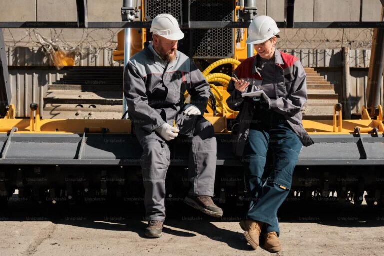 Mentor and Apprentice at Construction Site